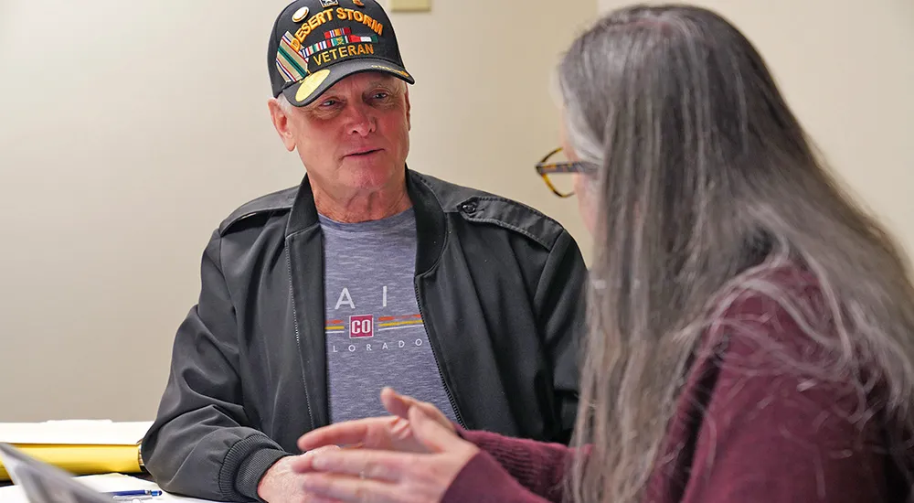 vet with caregiver